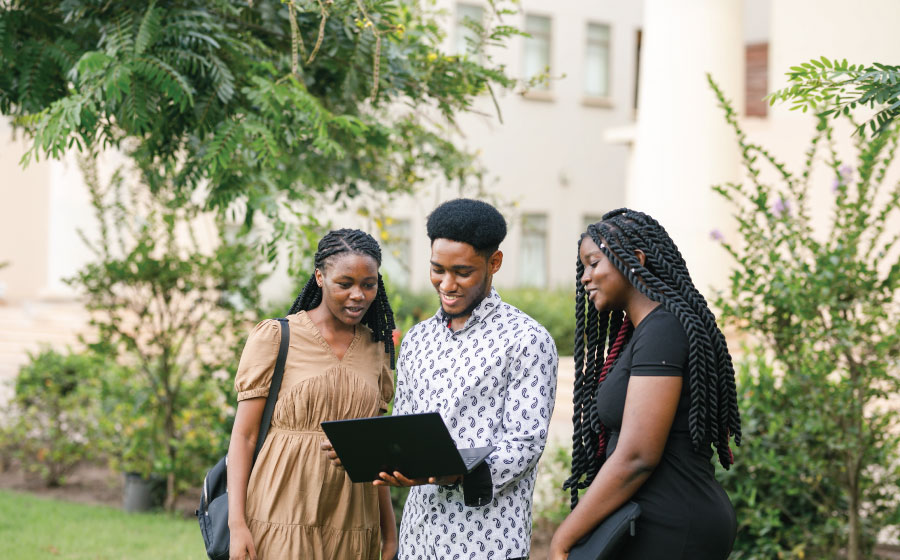 African students in lab