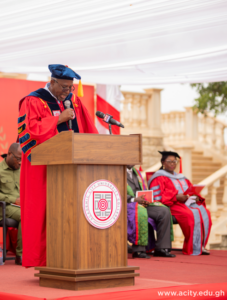 Prof. Fred McBagonluri, President – Academic City, addressing Class of 2027